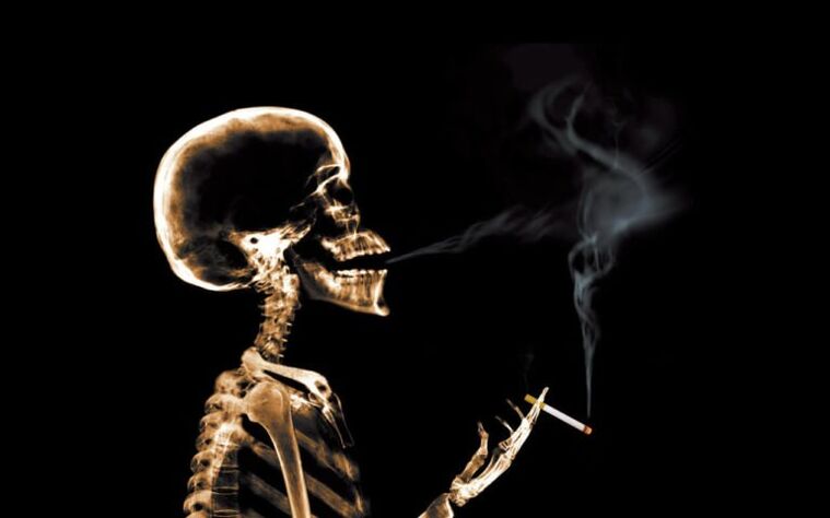 dohányzás, mint hátfájás oka a lapockák területén